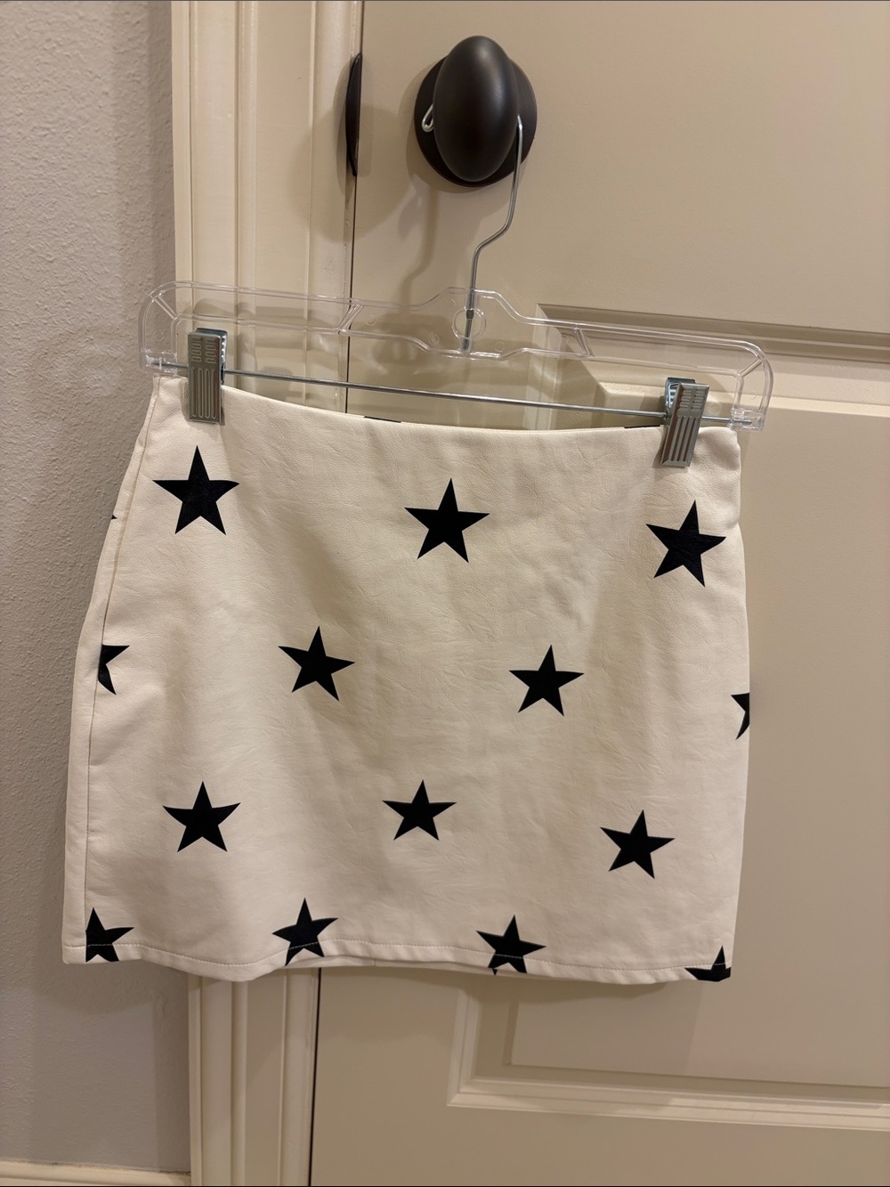 White Star-Print Mini Skirt